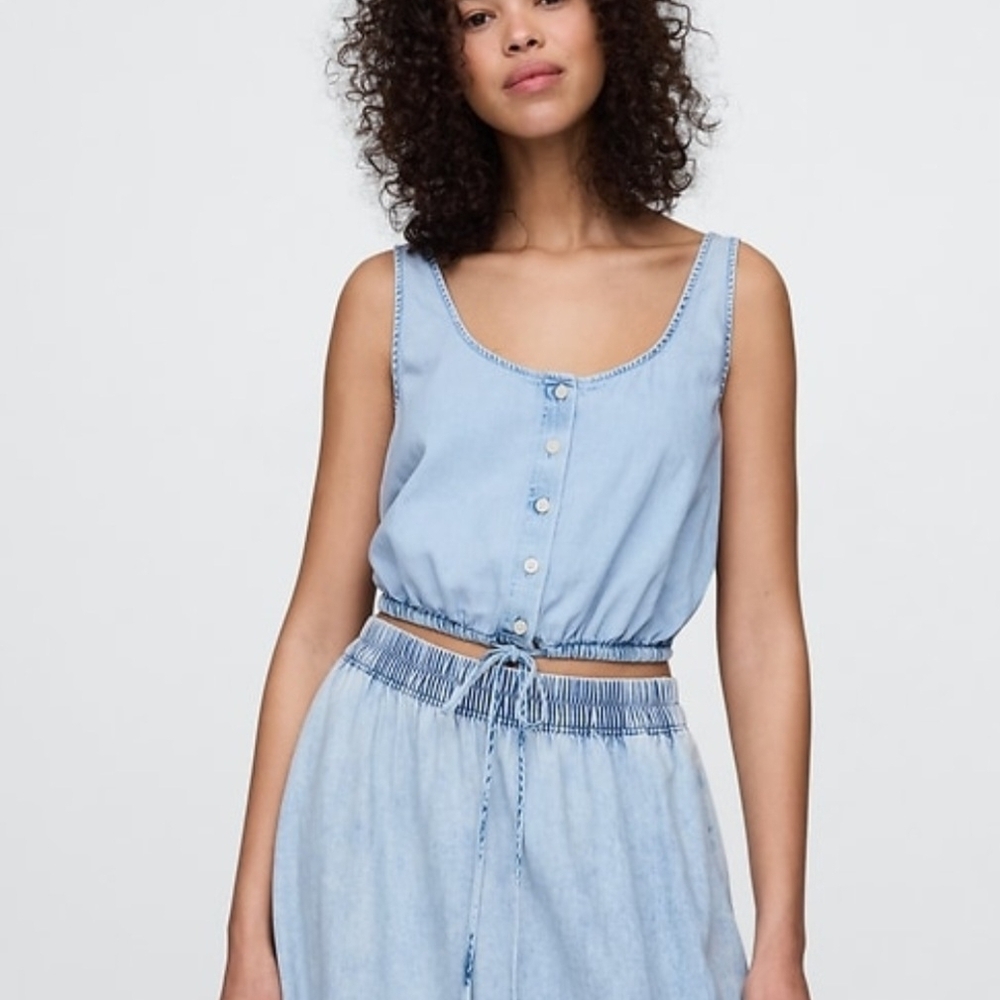GAP Light Blue Buttoned Tank Top